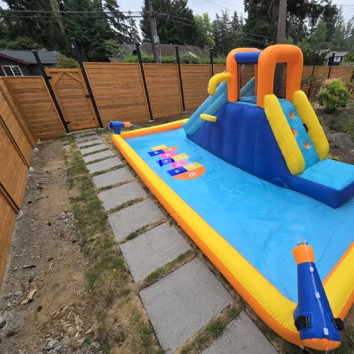 Completed inflatable slide assembly