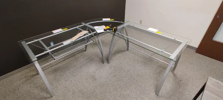 Completed furniture piece from a multi-item assembly visit